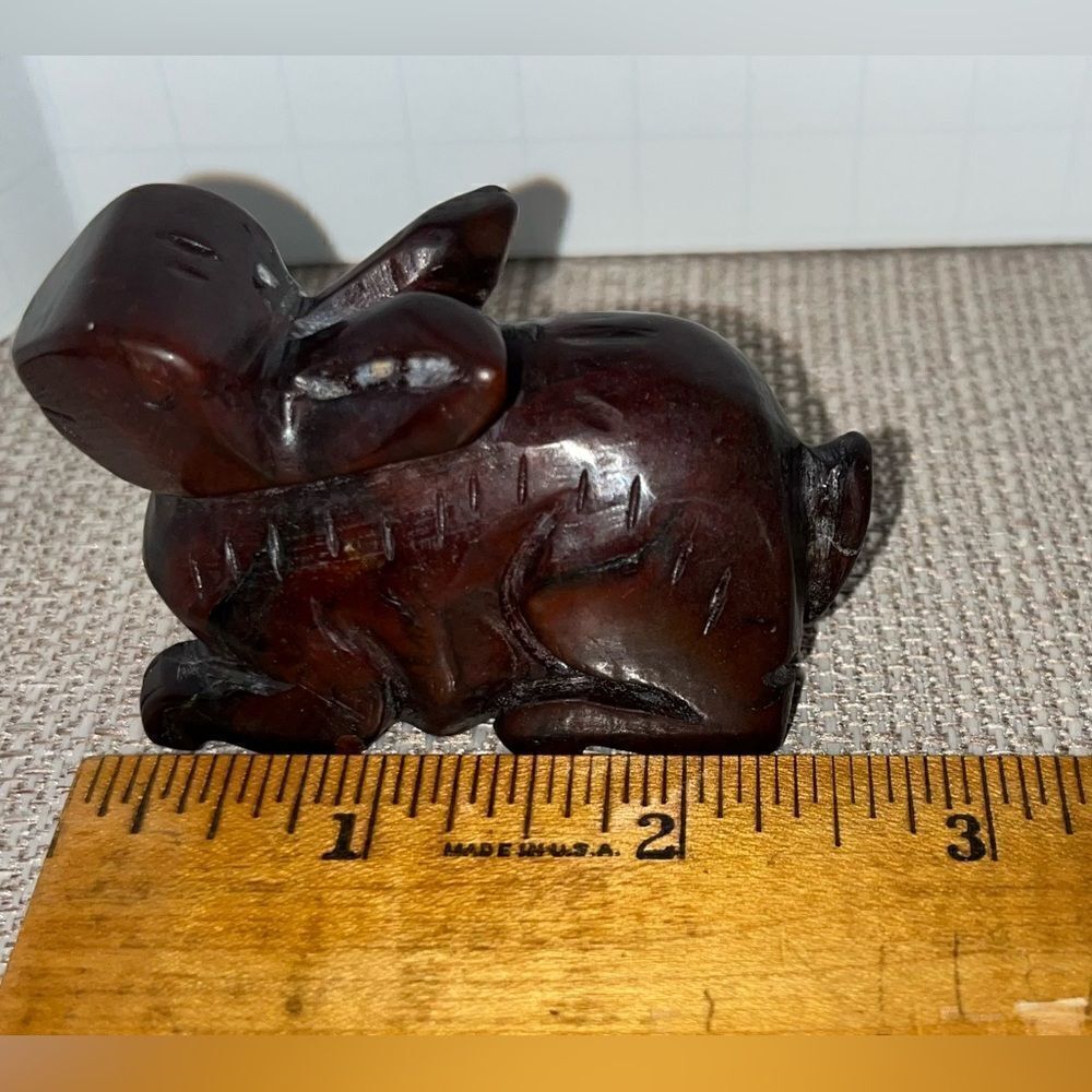 Vintage hand carved rabbit bunny hare figurine natural stone yoga Chinese Zodiac - Picture 2 of 12